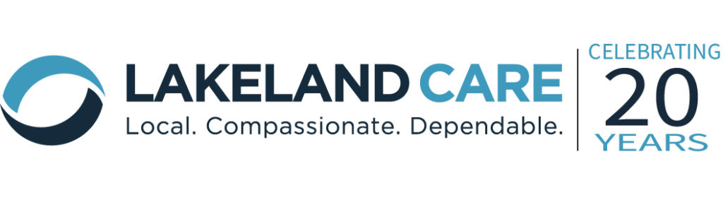Lakeland Care 20 Year Anniversary Logo.